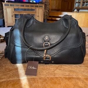 Cole Haan Black Pebbled Leather Shoulder Bag